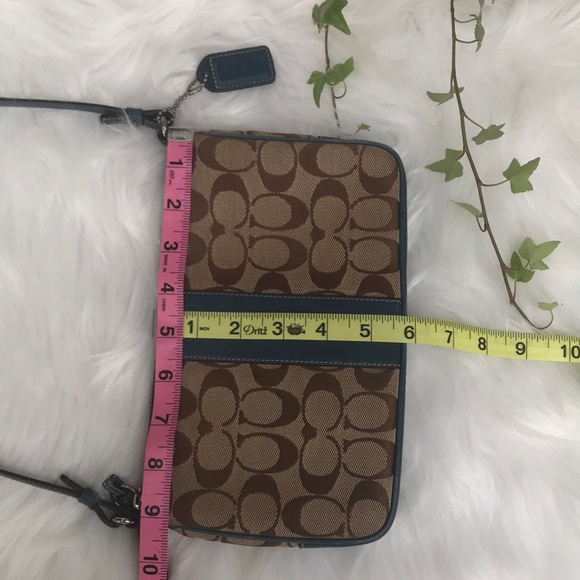 Coach brown-tan & teal crossbody bag - Picture 6 of 8